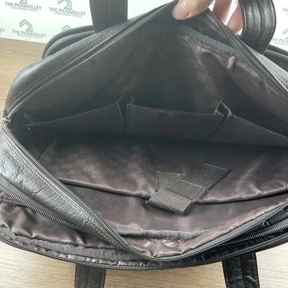 Classic Samsonite Leather Top loader Briefcase Dark Brown Business‎ Work Travel